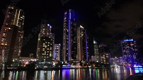 Surfers Paradise skyline at night photo