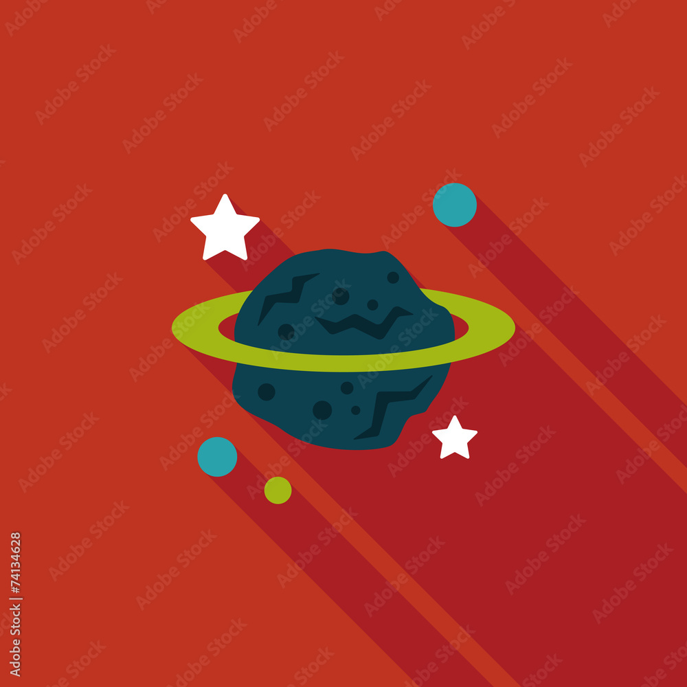 Space planet flat icon with long shadow,eps10 Space planet flat icon with long shadow,eps10