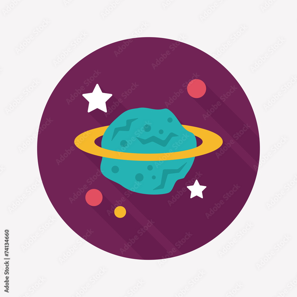 Space planet flat icon with long shadow,eps10 Space planet flat icon with long shadow,eps10