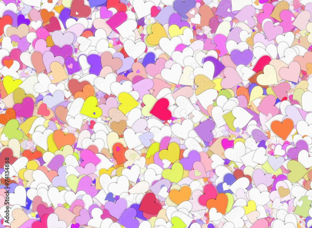 many multicolored small hearts backgrounds