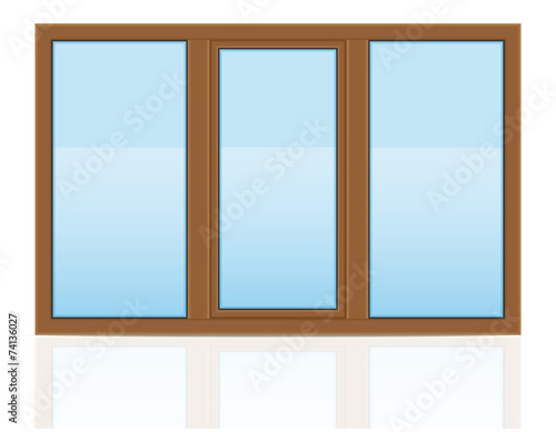 brown plastic transparent window view outdoors vector illustrati