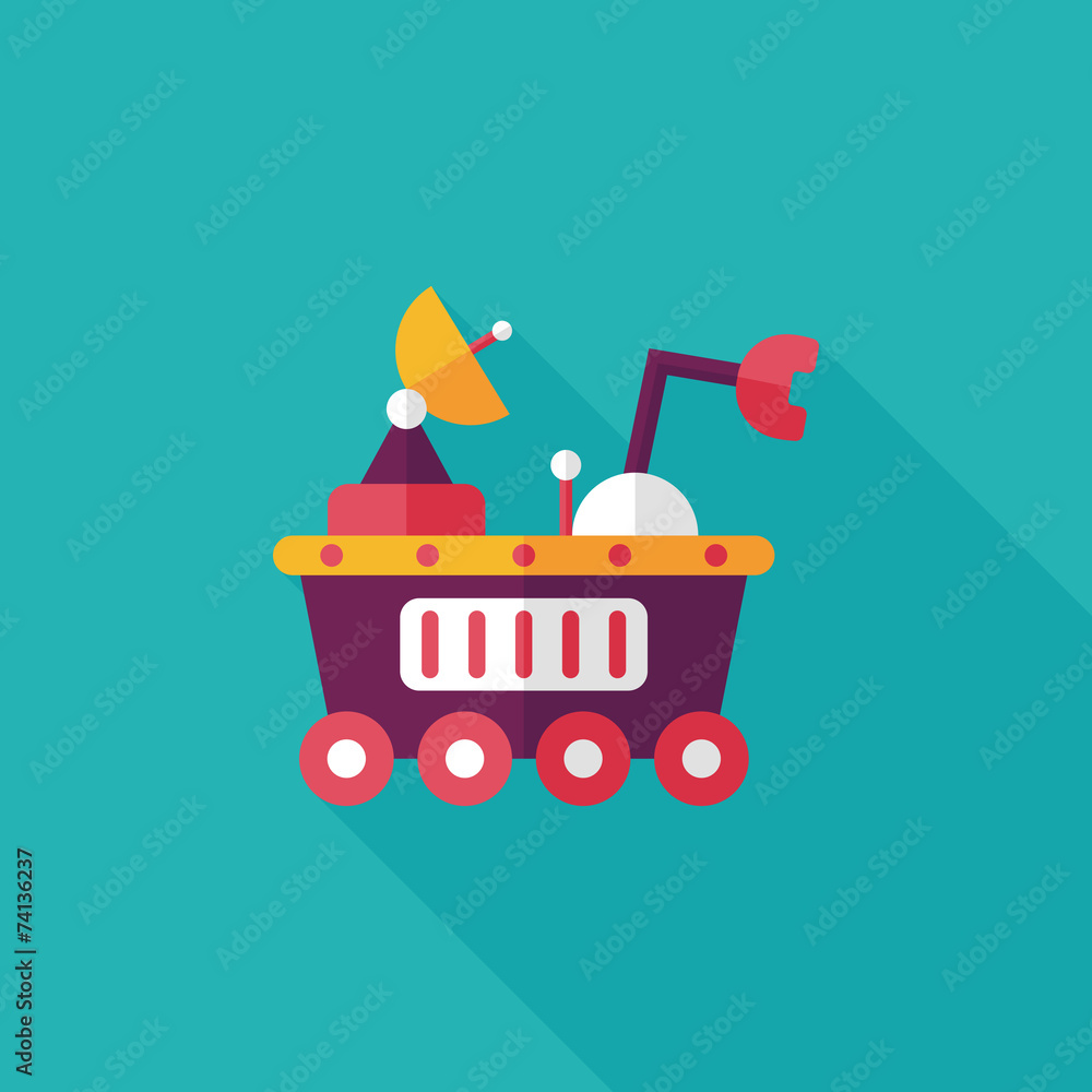 Obraz premium Space Rover flat icon with long shadow,eps10