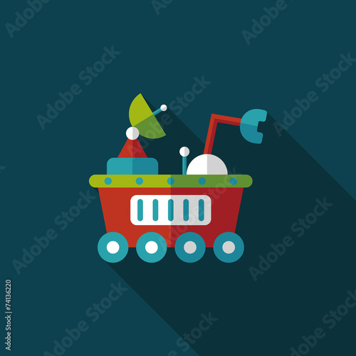 Space Rover flat icon with long shadow,eps10