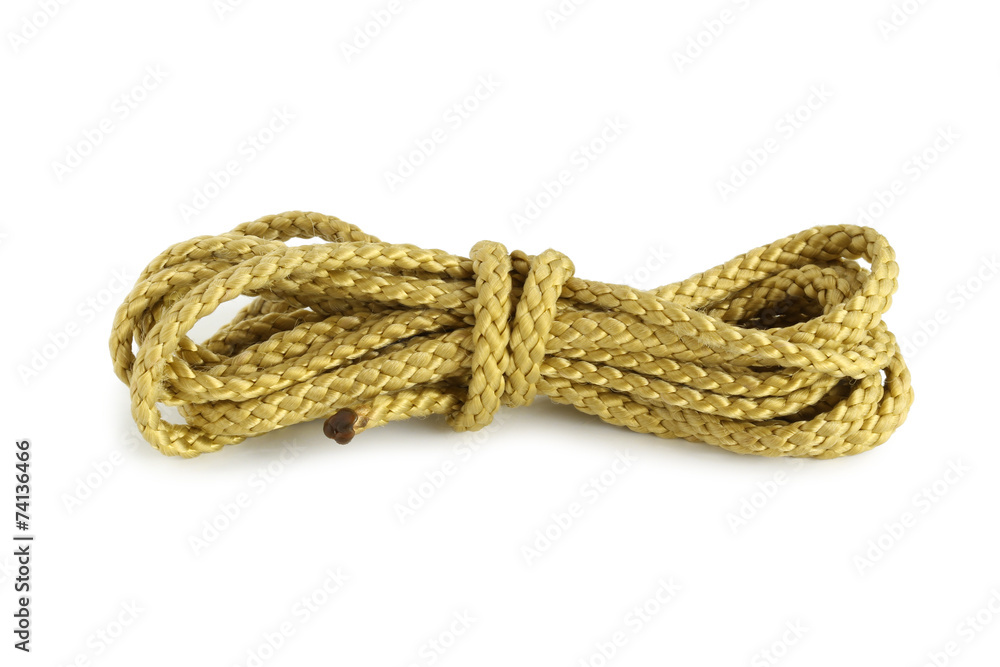 Polyester rope isolated on white background