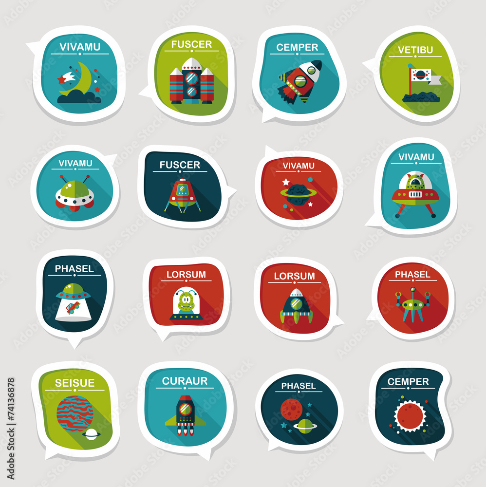 Space speech bubble flat design background set, eps10 Space speech bubble flat design background set, eps10