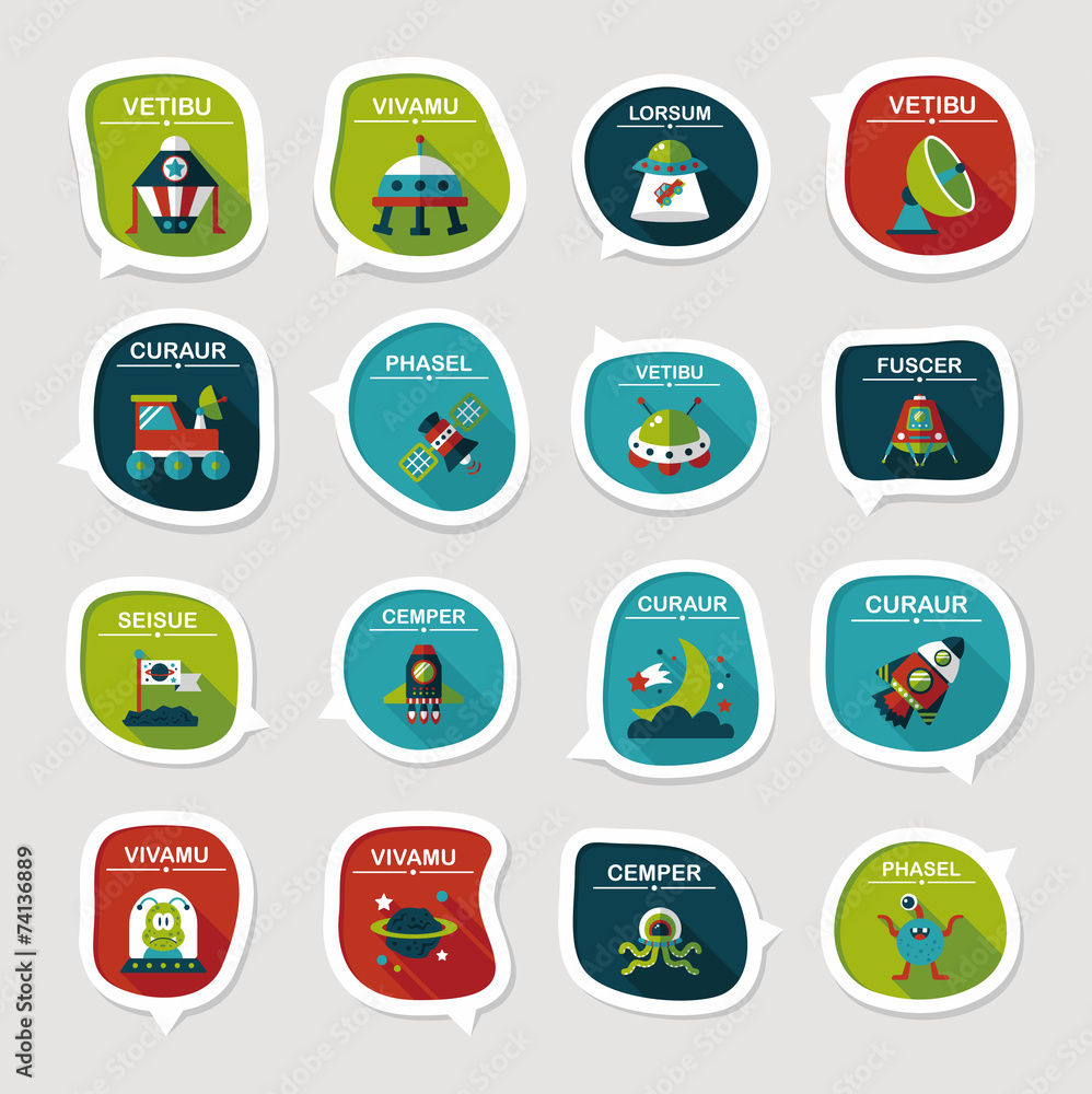 Space speech bubble flat design background set, eps10 Space speech bubble flat design background set, eps10