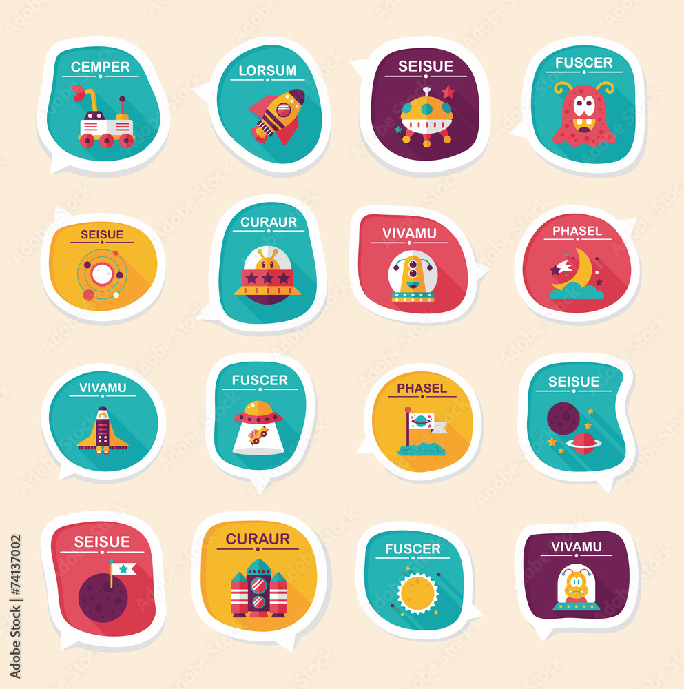 Space speech bubble flat design background set, eps10 Space speech bubble flat design background set, eps10