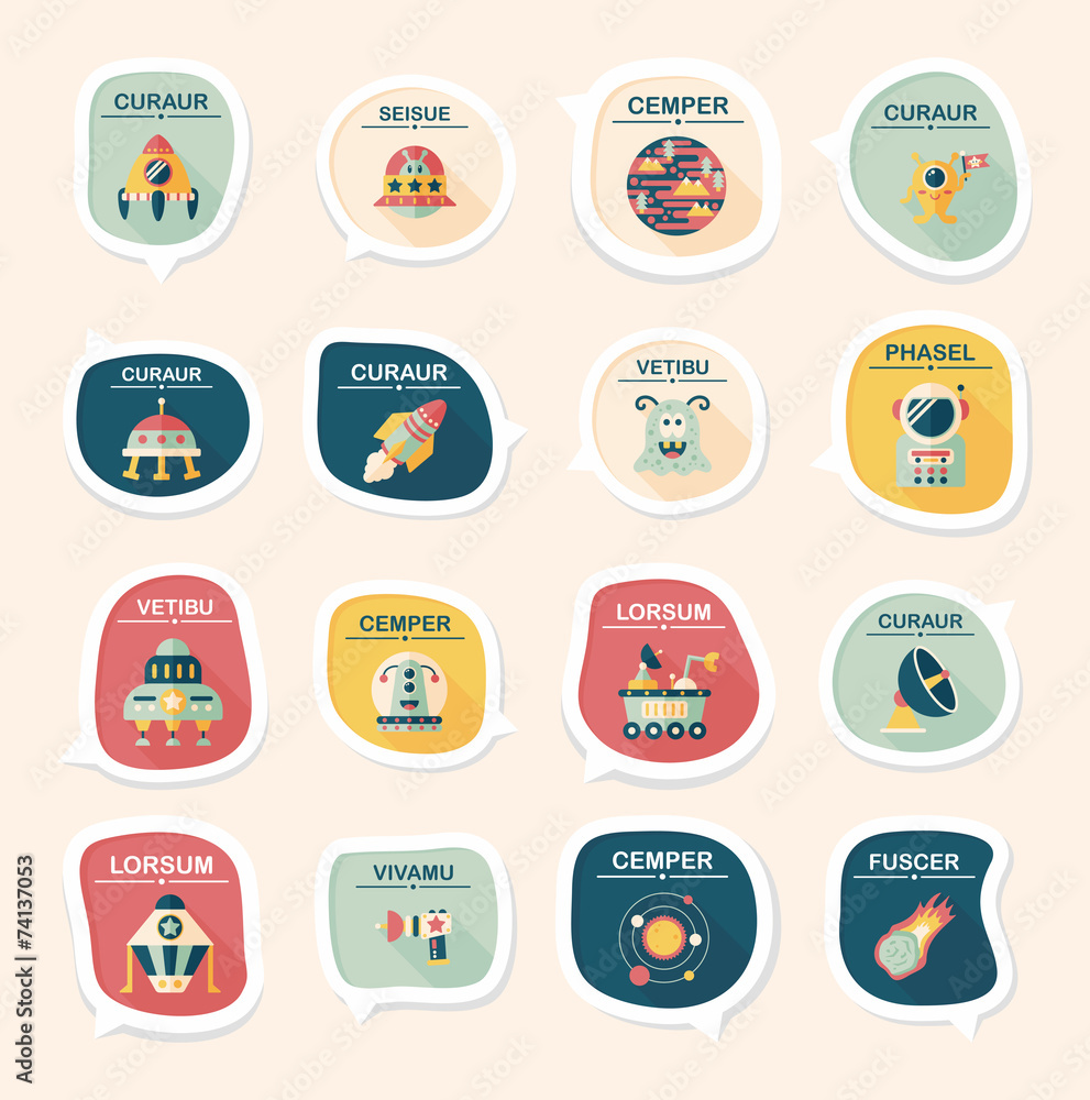 Space speech bubble flat design background set, eps10 Space speech bubble flat design background set, eps10