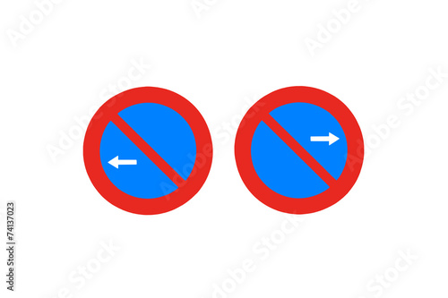 road sign no parking isolated on white background