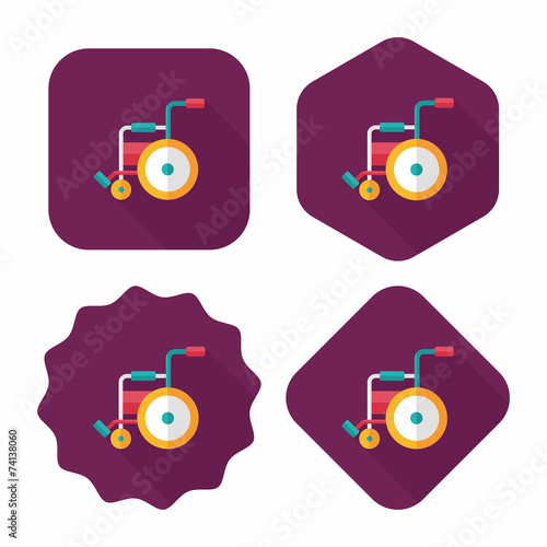 Wheelchair flat icon with long shadow,eps10