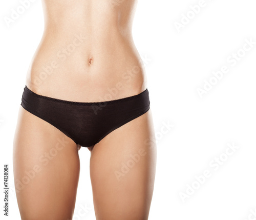 black panties on nice hips and a narrow waist
