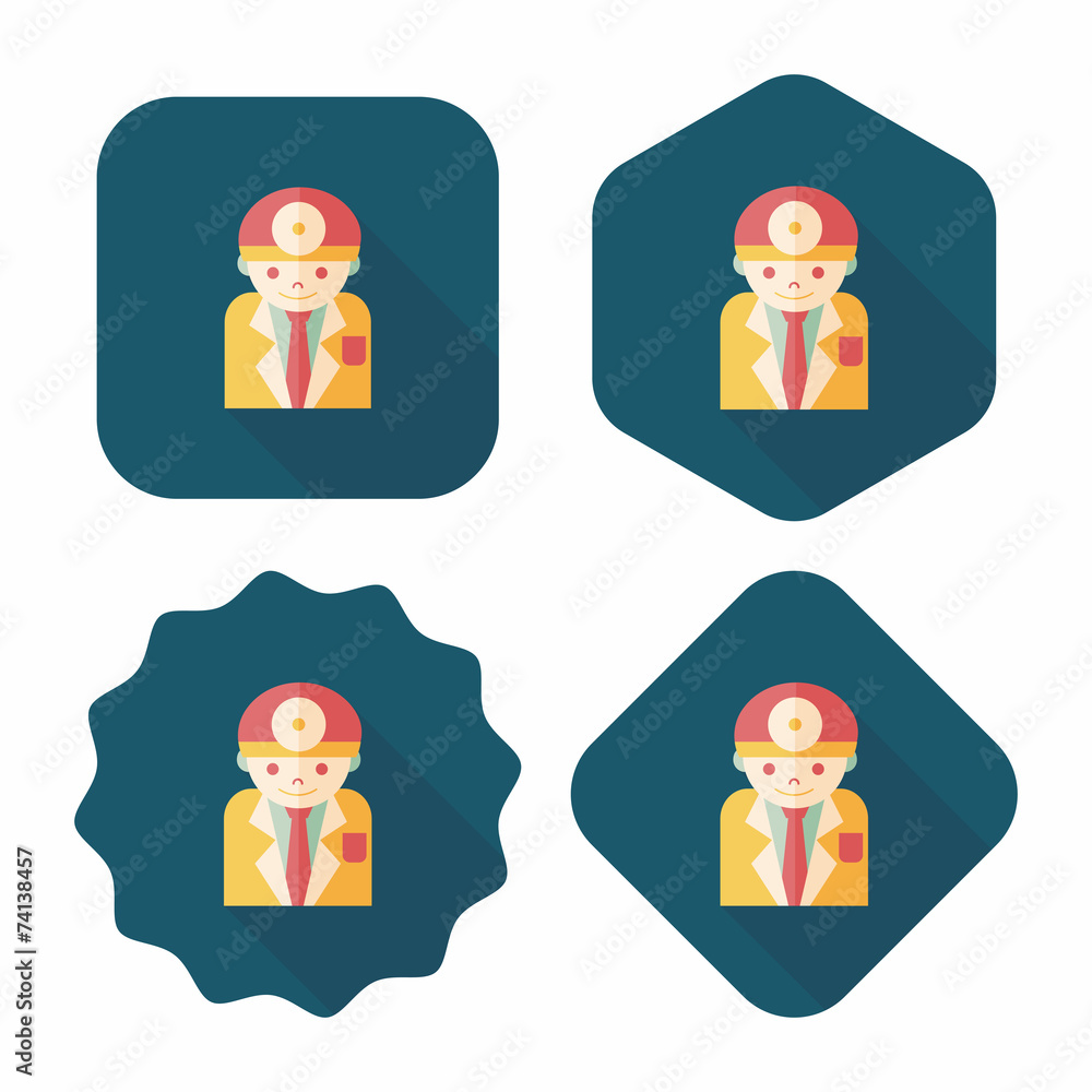 medical people with stethoscopes flat icon with long shadow,eps1 medical people with stethoscopes flat icon with long shadow,eps1