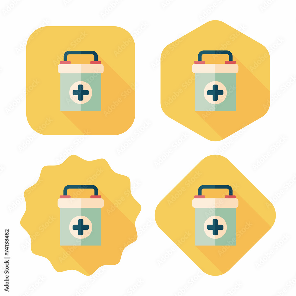 first aid kit flat icon with long shadow,eps10 first aid kit flat icon with long shadow,eps10