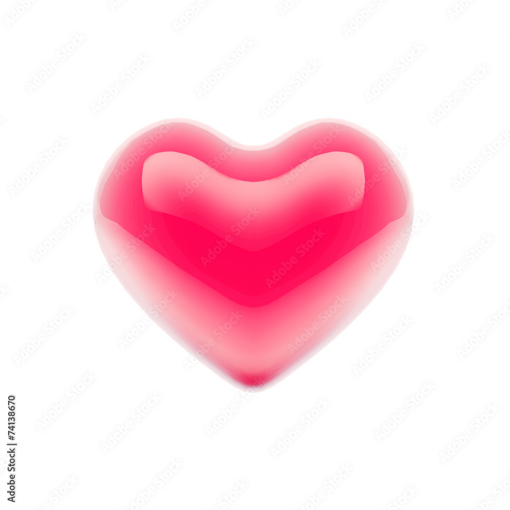 Glossy Pink Heart Valentine's Day Vector Background