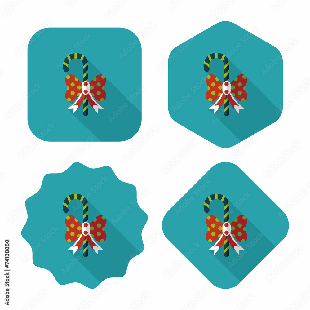Christmas candy cane flat icon with long shadow,eps10 Christmas candy cane flat icon with long shadow,eps10