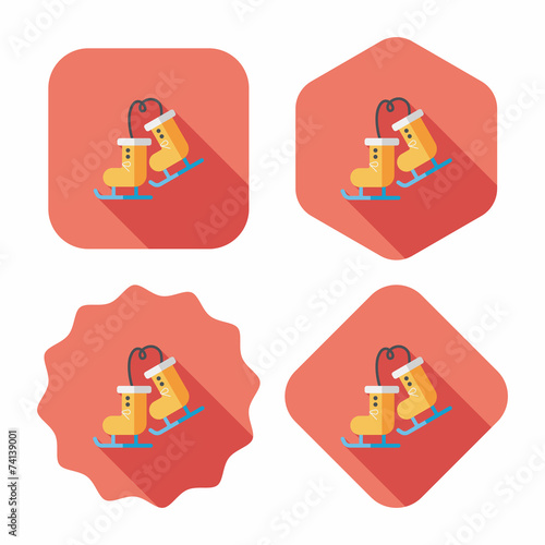 ski boot flat icon with long shadow,eps10