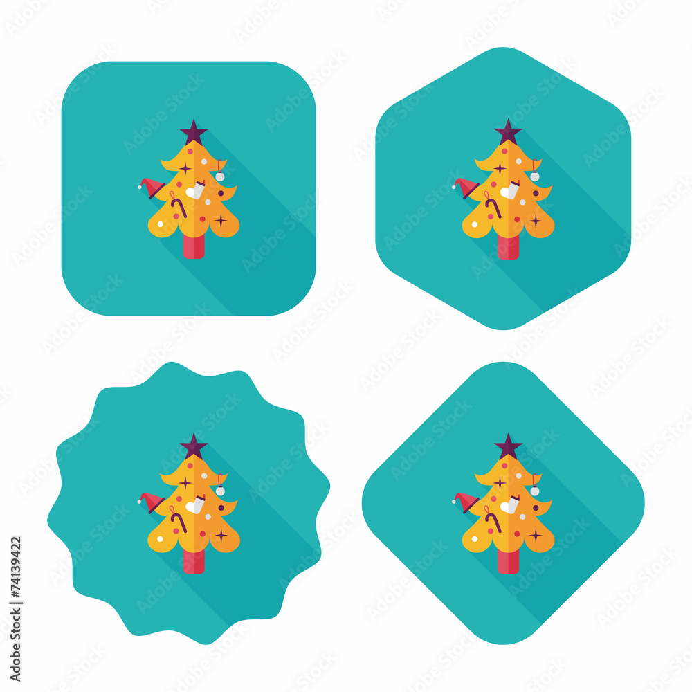 Christmas tree flat icon with long shadow,eps10 Christmas tree flat icon with long shadow,eps10