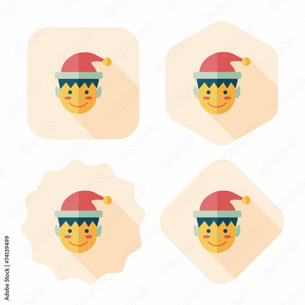Christmas boy flat icon with long shadow,eps10 Christmas boy flat icon with long shadow,eps10