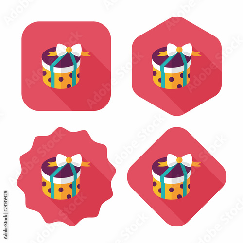 Gift flat icon with long shadow,eps10