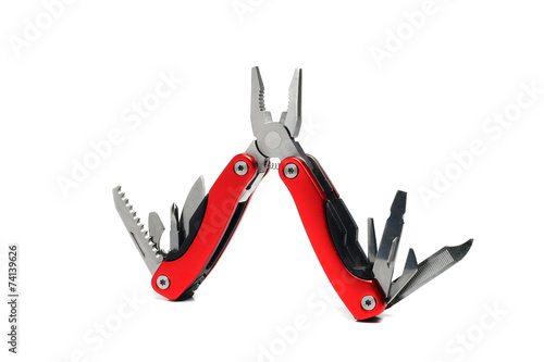 pocket multi tool pliers with red handles