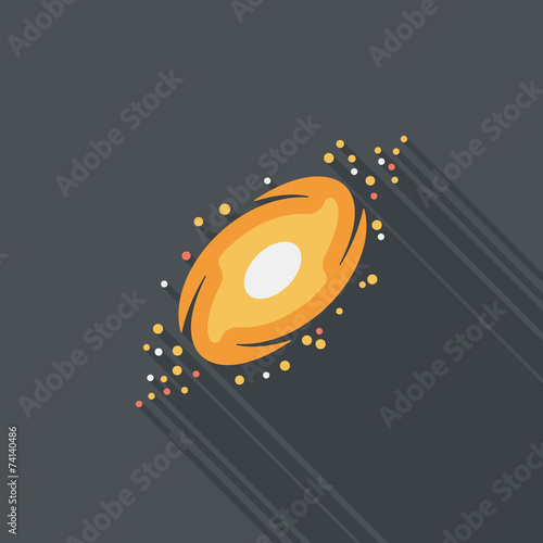 Space galaxy flat icon with long shadow,eps10