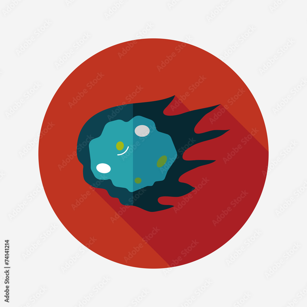 Space Meteorite flat icon with long shadow,eps10 Space Meteorite flat icon with long shadow,eps10