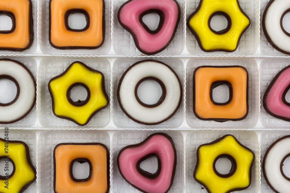 Fototapeta premium set of sweets in chocolate glaze