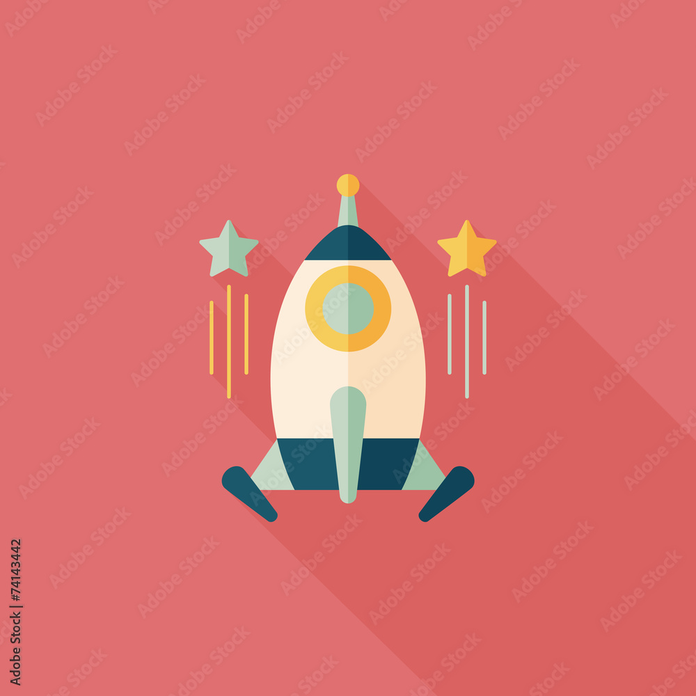Space rocket flat icon with long shadow,eps10 Space rocket flat icon with long shadow,eps10