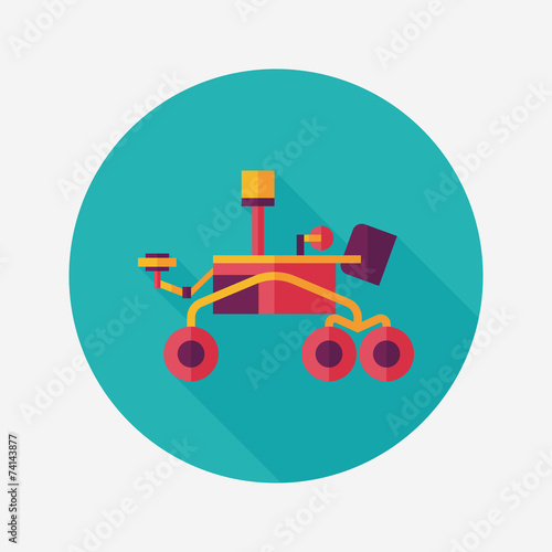 Space Rover flat icon with long shadow,eps10