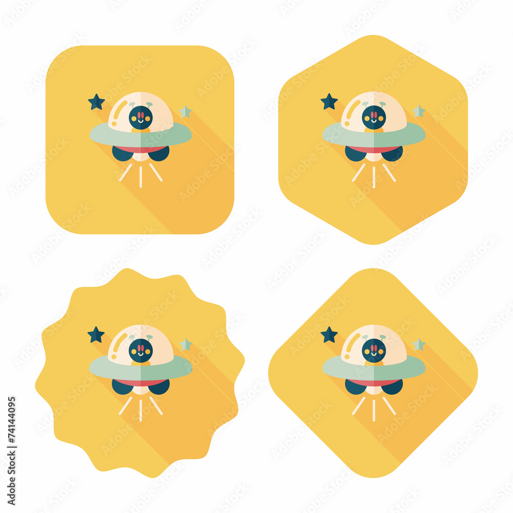 Space UFO flat icon with long shadow, eps10 Space UFO flat icon with long shadow, eps10