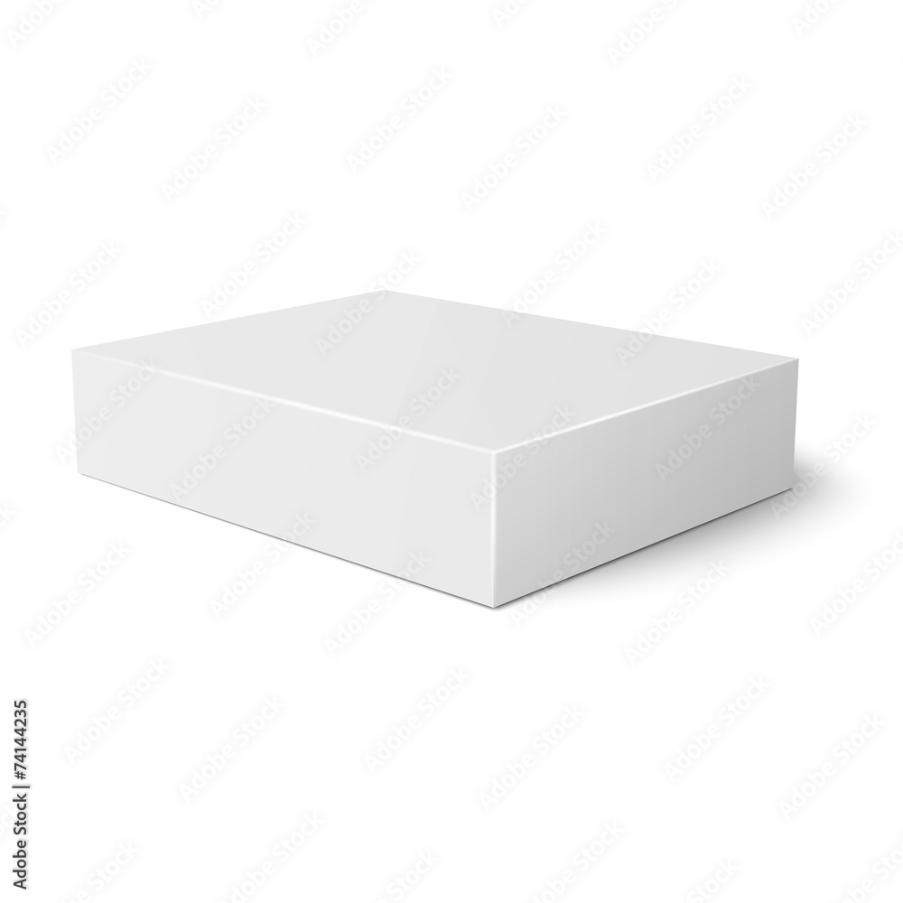 White flat paper box template. White flat paper box template.