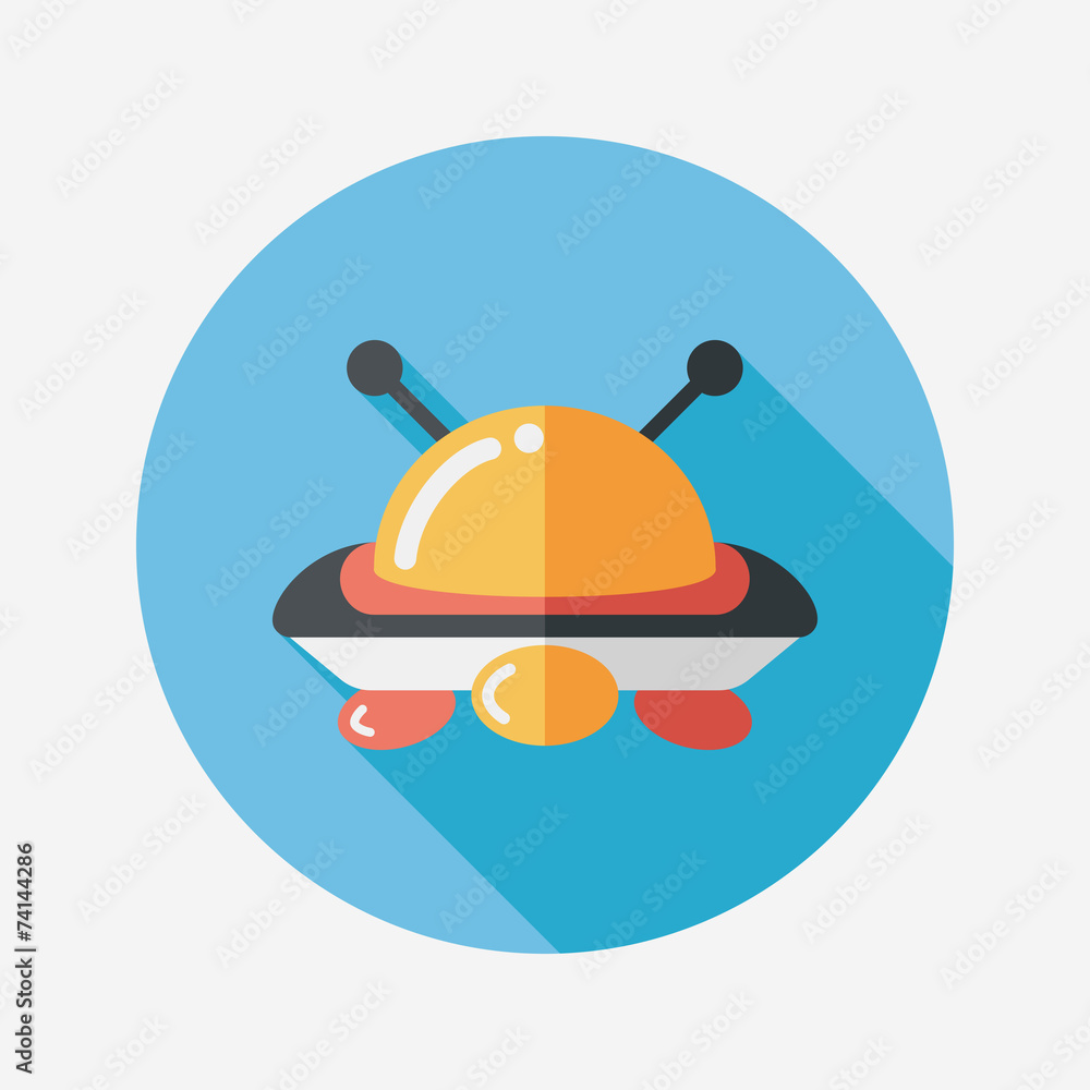 Space UFO flat icon with long shadow, eps10 Space UFO flat icon with long shadow, eps10