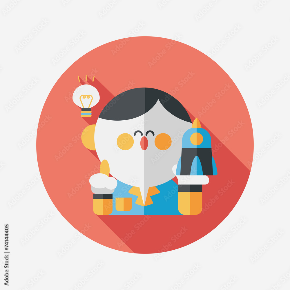 Space scientists flat icon with long shadow,eps10 Space scientists flat icon with long shadow,eps10
