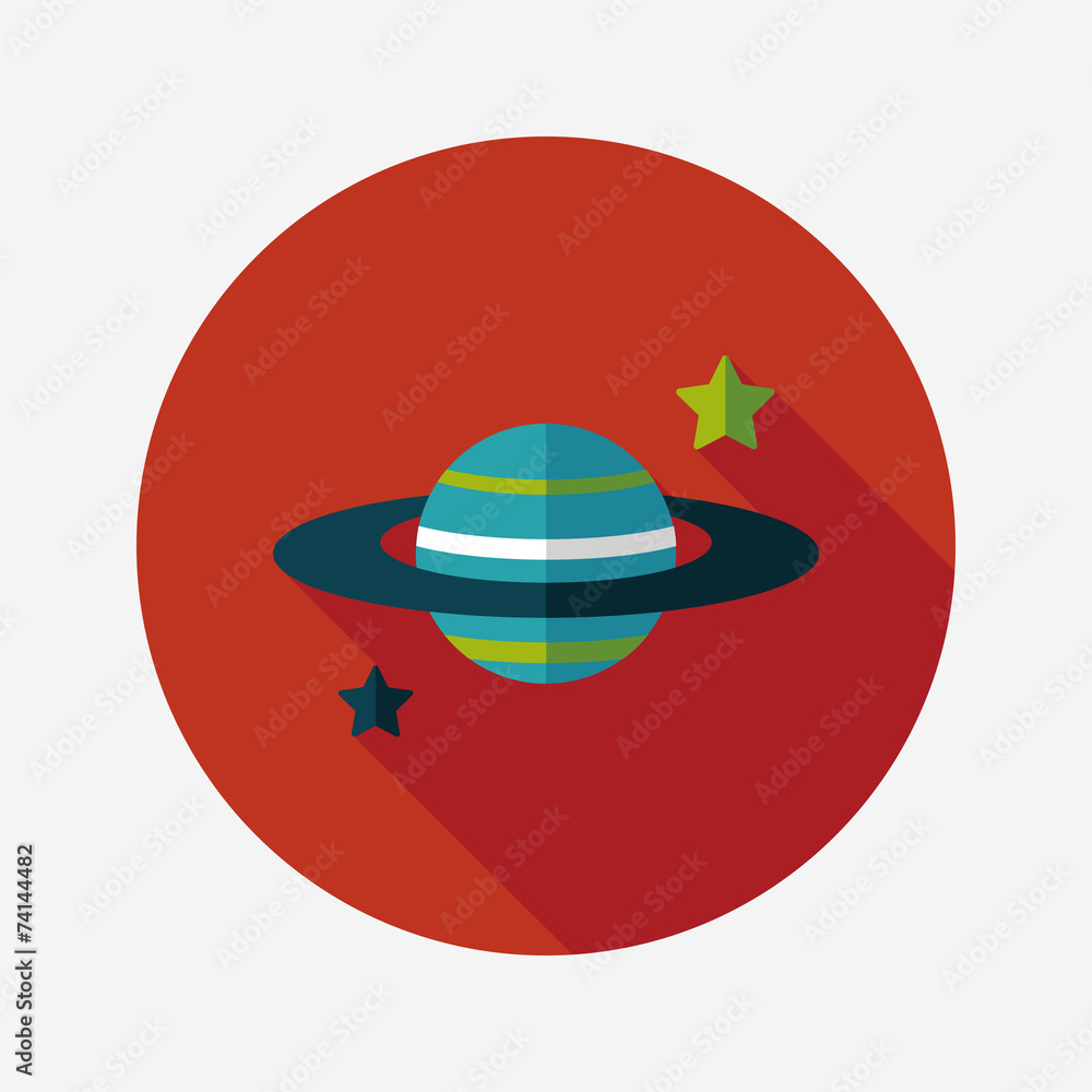Space planet flat icon with long shadow,eps10