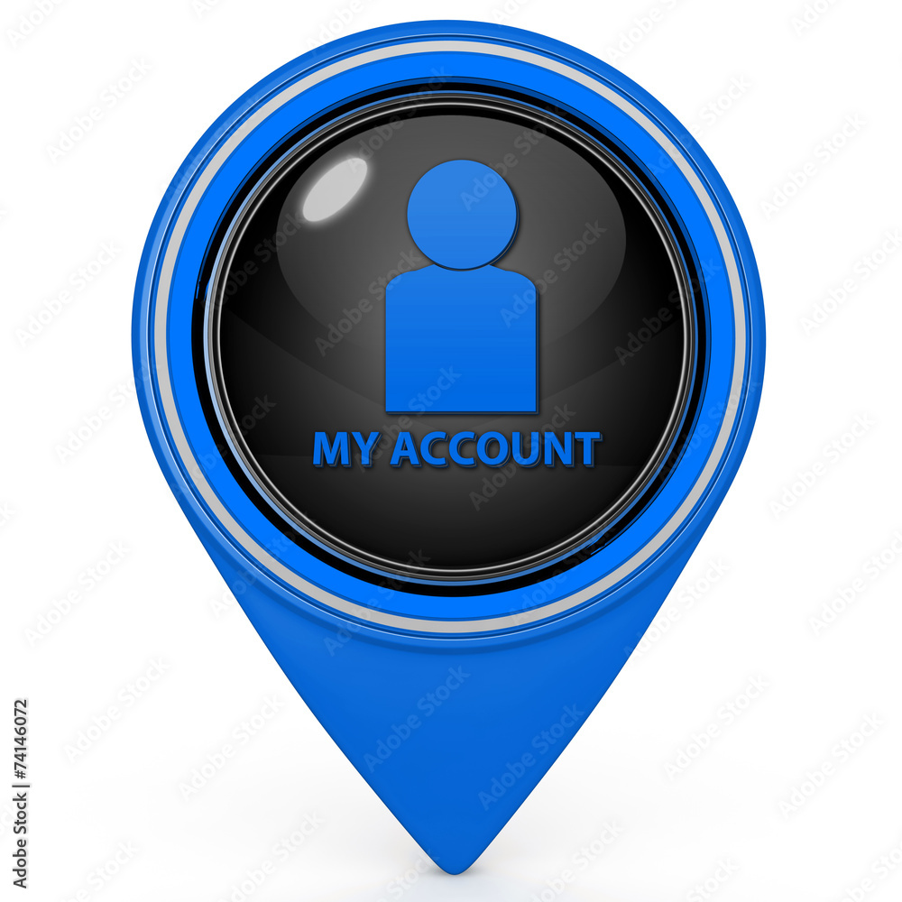 My account pointer icon on white background My account pointer icon on white background