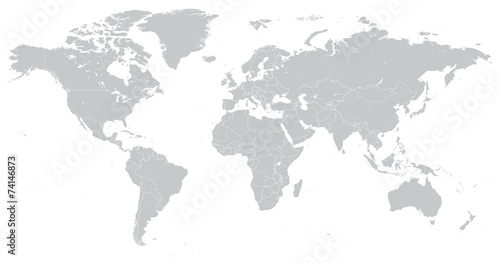 Hi Detail Vector Political World Map illustration