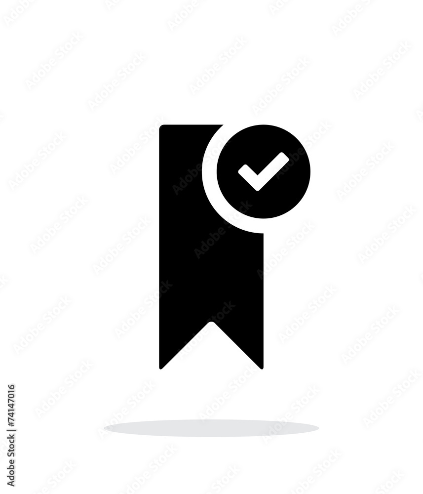 Check bookmark simple icon on white background. Check bookmark simple icon on white background.