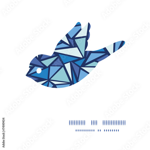 Vector abstract ice chrystals bird silhouette pattern frame