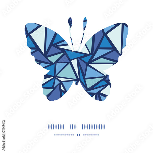 Vector abstract ice chrystals butterfly silhouette pattern frame