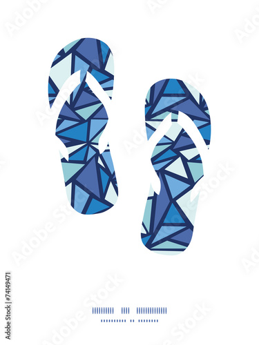 Vector abstract ice chrystals flip flops silhouettes pattern