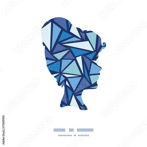 Vector abstract ice chrystals girl portrait silhouette pattern