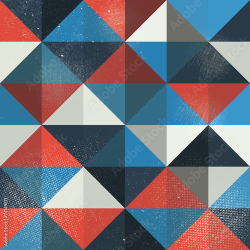 A retro geometric vector pattern with a grunge texture