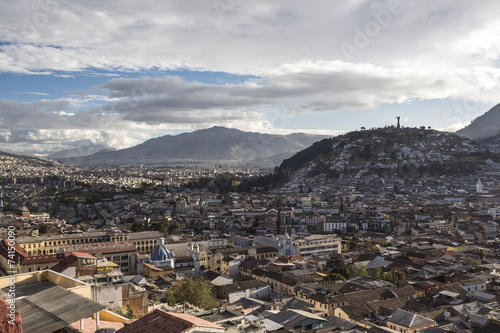 Quito south with Virgen del Panecillo hill