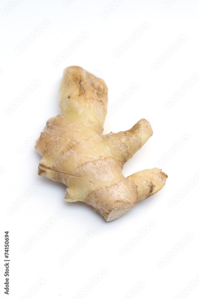 Galangal ginger piece isolated on a white background. Galangal ginger piece isolated on a white background.