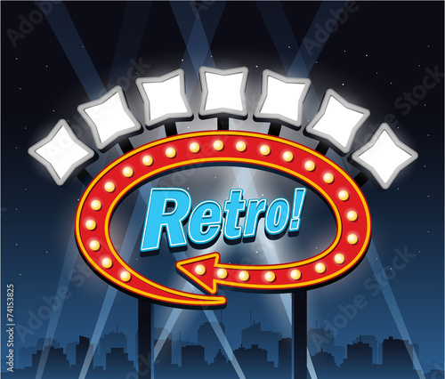 Retro motel Showtime theatre cinema Sign