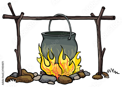 camping Pot on the outside fireplace