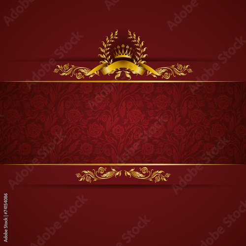 Elegant golden frame banner