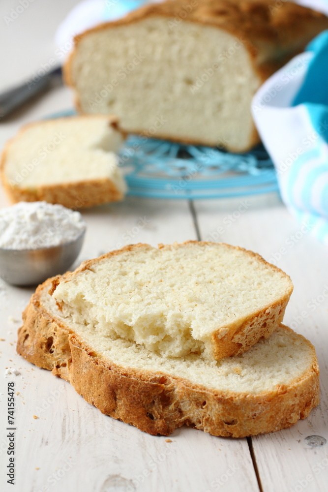 Slices of homemade gluten free bread