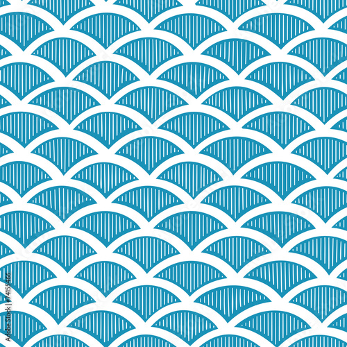 Obraz na płótnie Seamless waves pattern w salonie