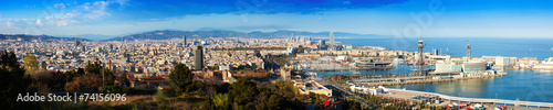 Panorama of Barcelona with Port #74156096